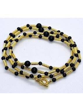 David Yurman Onyx 18K Gold 36" Hampton Chain Necklace 30.25 Grams